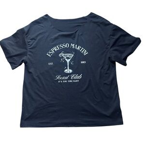 SHEIN Expresso Martini Black Tshirt Top Size Medium‎